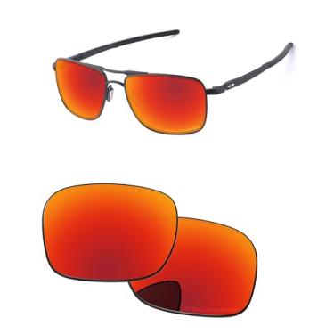 Imagem de PapaViva Lentes de substituição para óculos de sol Oakley Gauge 6 OO6038 57 mm vermelho fogo polarizado