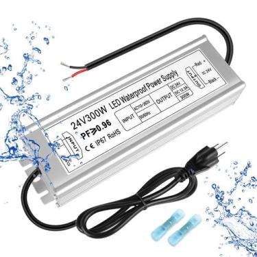 Imagem de Fonte de alimentação do driver LED 300W 24V DC 12.5A IP67 à prova d'ág