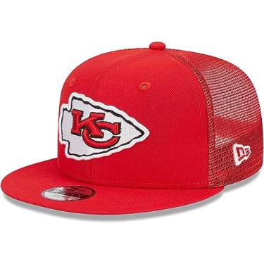 Imagem de New Era Boné de caminhoneiro principal 9FIFTY com logotipo alternativo NFL juvenil, Kansas City Chiefs, vermelho, tamanho �nico
