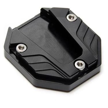 Imagem de 1 peça universal scooter motocicleta suporte extensor de suporte lateral para pé placa de suporte antiderrapante base ampliada (preto)