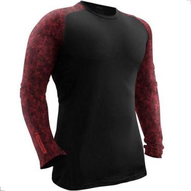 Imagem de Camisa Uv 50+ Protecao solar Manga longa Tempestal, Camuflada vermelho