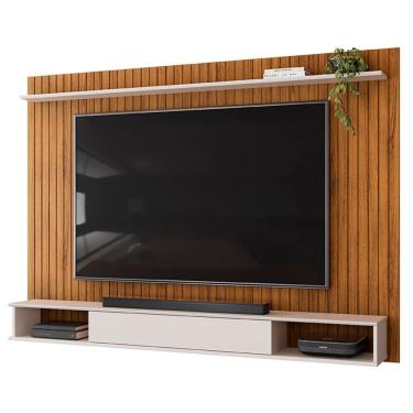 Imagem de Painel TV 70 Pol 193cm Bancada Suspensa Ian D04 Freijó/Off - Mpozenato
