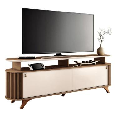 Imagem de Rack Bancada de TV 70 Pol 182cm Elva H01 Castanho/Off White - Mpozenato