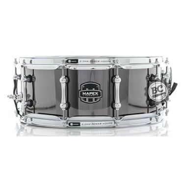 Imagem de Caixa Mapex Armory Tomahawk Black Chrome Steel Shell 14x5,5¨ com Aros Power Hoop