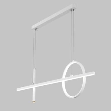 Imagem de Luminária pendente linear moderna LED, lustre de teto, luminária para sala de jantar com holofote, lustres nórdicos suspensos para restaurante, quarto, cozinha, ilha