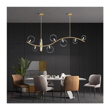 Imagem de Lustre de cristal moderno, luminária pendente para sala de jantar, decoração para casa, luminária de teto suspensa para iluminação interna, lustre elegante, luminárias pendentes para sala de