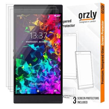 Imagem de Orzly Protetor de tela Razer Phone 2, pacote triplo de protetores de tela de vidro temperado para Razer Phone 2, cobertura total de tela (serve apenas para o modelo Razer 2, não para Razer 1