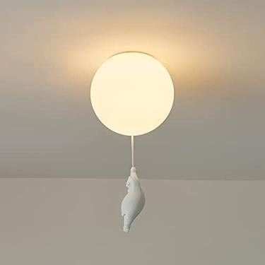 Imagem de Luminária de teto estilo nórdico, quarto infantil, abajur de vidro branco, menino e menina, adorável ursinho, quarto, iluminação interna, lustre, decoração, luzes suspensas criativas, G9, br