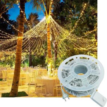 Imagem de Pisca Cordão Varal Natal 600 Lâmpadas LEDs Amarelo 100m 220v - Genéric