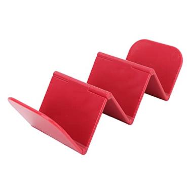 Imagem de TOPINCN Suporte de Suporte de Taco, Bandeja de Rack de Taco Mantém até 3, Lava -louças de Bandeja de de Forma de Onda e de Shell de Seguro para Microondas (Vermelho)