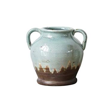 Imagem de Vaso vintage simples e criativo, vaso de cerâmica feito à mão com design de alça vaso decorativo para plantas hidropônicas, vaso de mesa de 4 tamanhos, fácil de usar, 1,12 x 12 x 1