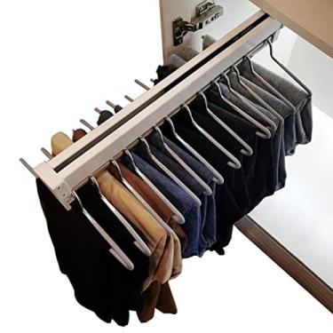 Imagem de 5sssallefaa Vara de pendurar ajustável 30-60 cm guarda-roupa roupas trilho casa guarda-roupa calças e casacos organizador, branco (tamanho: 550 mm/21,6 polegadas) ()