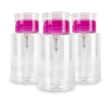 Imagem de Kit 3 Porta Acetona Plástico Removedor Esmalte Dosador 180ml