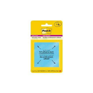 Imagem de Post-it Notas adesivas super adesivas, 7,6 x 7,6 cm, 4 blocos, 2x o poder de colagem, coleção Energy Boost, cores brilhantes (laranja, rosa, azul, verde), reciclável (F330-4SSAU)