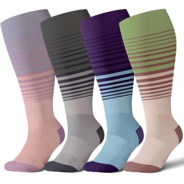 Imagem de Meias de compressão Azalencro Wide Calf 20-30mmHg para mulheres e home