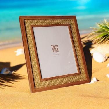 Imagem de Porta Retrato Paros 20x25 Moldura de Foto Palha Quadro - Tokyo Design,