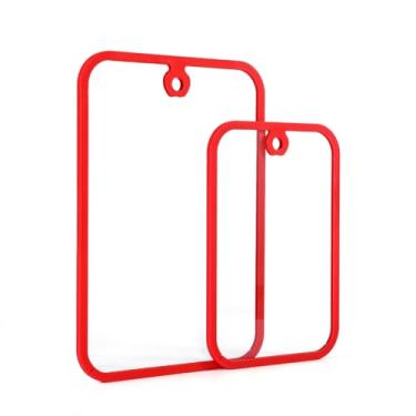 Imagem de Conjunto de 2 peças de tábuas de corte de vidro temperado, bordas antiderrapantes com orifício para pendurar, lavável na lava-louças, resistente a quebras para balcão de cozinha, preparação de