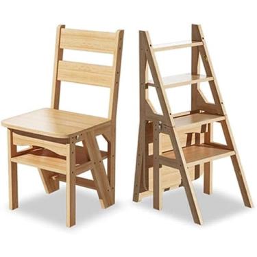 Imagem de Banqueta de uso duplo para uso ao ar livre, cadeira de escada multifuncional, cadeira de escada de uso duplo, cadeira móvel de 4 degraus, banco ascendente