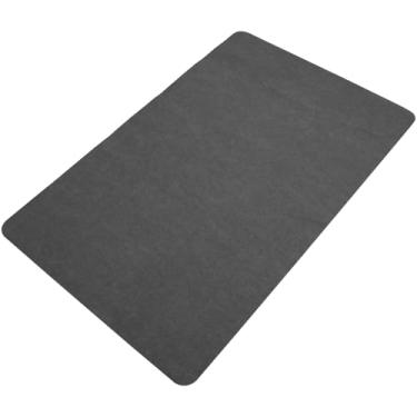 Imagem de Tapete de cadeira de escritório para piso de madeira/azulejo 139 x 89 cm autoadesivo antiderrapante tapete de mesa sob mesa tapete de escritório de pilha baixa para escritório, casa (cinza escuro)