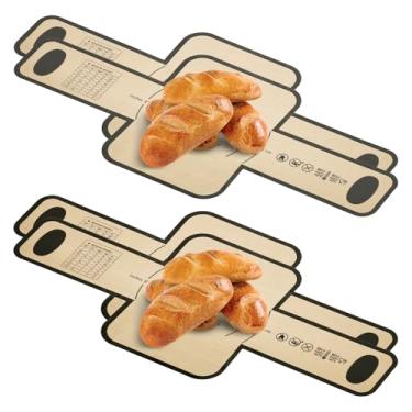 Imagem de 4 peças estilingue de silicone para forno holandês, tapete de silicone antiaderente para assar pão com alças longas, reutilizável resistente ao calor, forro levantador de forma de pão para transferir