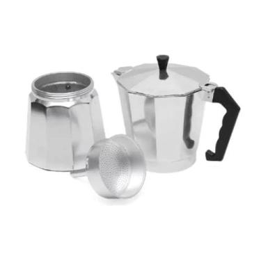 Imagem de Cafeteira Italiana Premium 6 Xícaras Em Alumínio Polido – Café Moka Tradicional Aromático