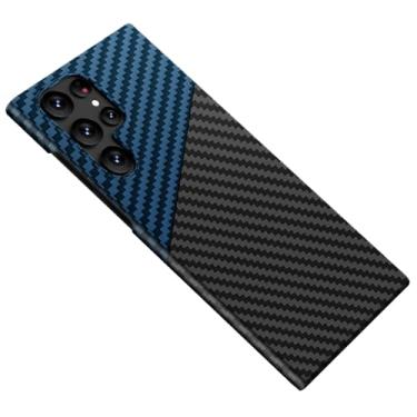 Imagem de Umiup Capa fina para Samsung Galaxy S24ultra/S24plus/S24, capa protetora magnética ultrafina com textura de fibra de carbono, azul 1, S24plus
