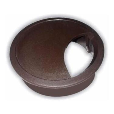 Imagem de Acabamento Passa Fio Mesa Computador Marrom 46mm Kit 03 Pçs - comercia