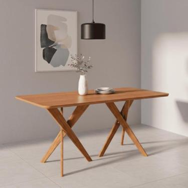 Imagem de Mesa para Sala de Jantar 180cm sem Vidro Cacau - Cimol