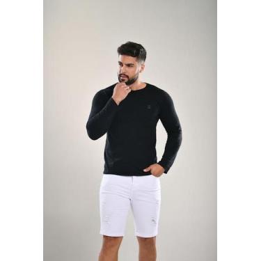 Imagem de Bermuda jeans masculina - AWMF, 36 , Branco