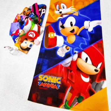 Imagem de Toalha de Banho SONIC Personalizada Temática Knuckles Miles Infantil G