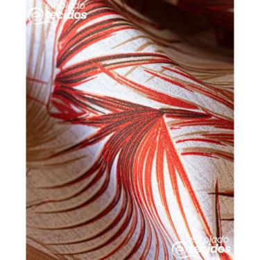 Imagem de Tecido Impermeável Acqua Mene Palm Vermelho - 1,40m de Largura