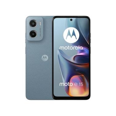 Imagem de Smartphone Moto E15 64GB Azul Claro Tela 6,5", 2GB RAM, Câmera 13MP, D