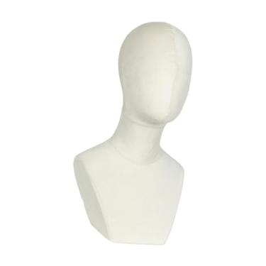 Imagem de Almencla Jóias Manequim Busto Peruca Display Stand Cabelo Manequim Cabeça Modelo Pingente Corrente Display Stand para Shopping Mall Boutique Caps, Branco