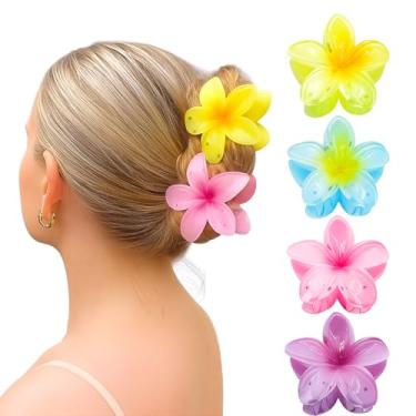 Imagem de Kit 3 un Piranha Flor Presilha de Cabelo Grande 8cm Blogueira Tendencia HairStyle Havaiana Adulto