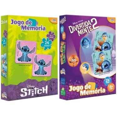 Imagem de Kit 2 Jogo de Memória Stitch + Divertidamente