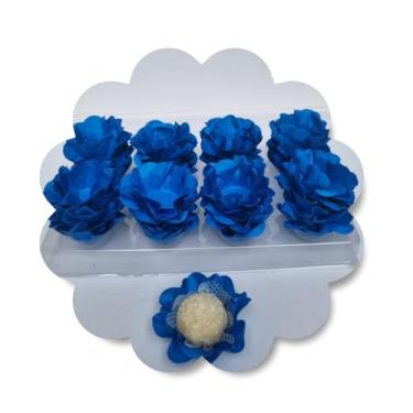 Imagem de Forminhas para Doces, 80 Peças Decorativas em Formato de Flor para Festas, Casamentos e Aniversários (Azul Royal)