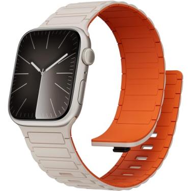 Imagem de Pulseira magnética esportiva para Apple Watch Ultra/2/3 de 49 mm, 45 mm, 46 mm, 44 mm, 42 mm, 41 mm, 40 mm, 38 mm, para Apple Watch, séries 11, 10, 9, 8, 7, 6, 5, 4, se 2