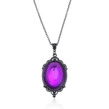 Imagem de Colar gótico de camafeu de cristal Stardust, colar gótico camafeu vintage com pingente de cristal para mulheres, colar punk de aniversário para mulheres