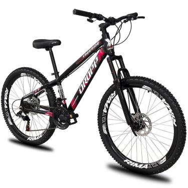 Imagem de Bicicleta Aro 26 Dropp Freeride Alumínio 21 Marchas Freios A Disco - Preto e Vermelho