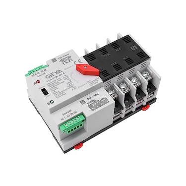 Imagem de GEYA Mini ATS Interruptor de Transferência Automática Seletor Elétrico Interruptor de Poder Dupla 4Pole 100A 110V 50/60Hz Grade para AC Gerador (Preto)