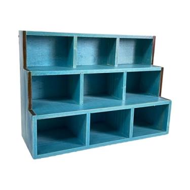 Imagem de Baoblaze Suporte de parede para armário de exposição, organizador, prateleira aberta versátil, 9 cubos, suporte de exposição para canecas, xícaras, artigos