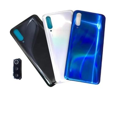 Imagem de SHOWGOOD Capa traseira para Xiaomi Mi 9 Pro 5G Capa de bateria traseira de substituição com lente de câmera (preta com lente)