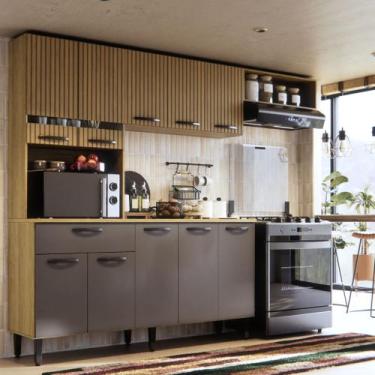 Imagem de Armário De Cozinha Completo Com 10 Portas E 1 Gaveta Dora Compacto Cor