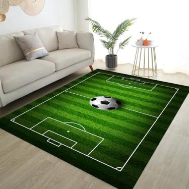 Imagem de Osimiccp Tapete de futebol para quarto, 1,8 m x 2,5 m, antiderrapante, tapete de campo de futebol para decoração de sala de estar