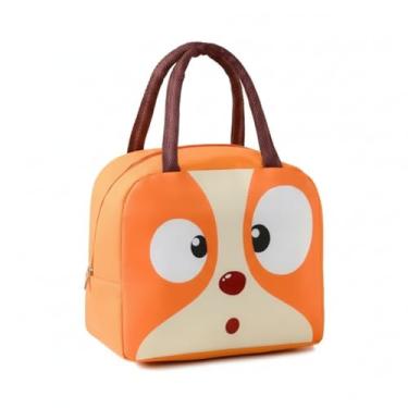 Imagem de Bolsa Infantil Estampada Animal Divertido – Modelo Cachorrinho ou Jacaré, Ideal para Escola e Passeios (Laranja)