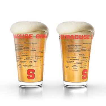 Imagem de Greenline Goods Copos de cerveja University of Syracuse Orange College Pint (conjunto de 2), 473 g – Logotipo colorido + mapa do campus