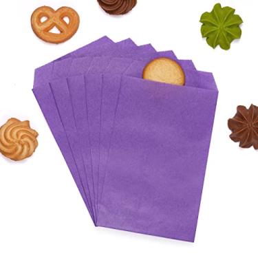 Imagem de Sacos de biscoito de papel roxo lavanda à prova de gordura 10 x 15 cm para padaria, doces, sobremesa, chocolate, sabonete, presente, convite de casamento, lembrancinha de festa, pacote com 100 da Quotidian (10 x 15 cm)