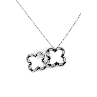 Imagem de Conjunto Feminino com Colar e Brincos com Design Especial e pedras em Zircônia (Prata)