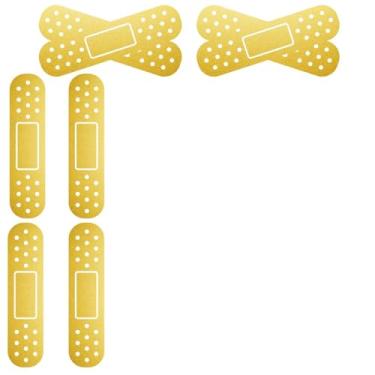 Imagem de 6 peças adesivo de carro band-aid adesivos engraçados de vinil de carro à prova d'água adesivo de capa de arranhões automóveis bandagem decalques para-choques decorações em forma de band-aid para capa