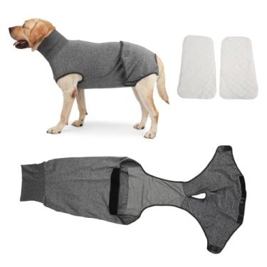 Imagem de Fraldas para cães calcinha sanitária de corpo inteiro fralda para cães fraldas caninas femininas reutilizáveis roupas fisiológicas para cães masculinos e femininos menstruação neutra fraldas de recuperação cirúrgica para cães laváveis (P)